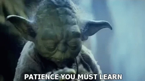 Yoda from Star Wars with text 'Patience you must learn,' highlighting the need for patience with Google Ads Data Hub.