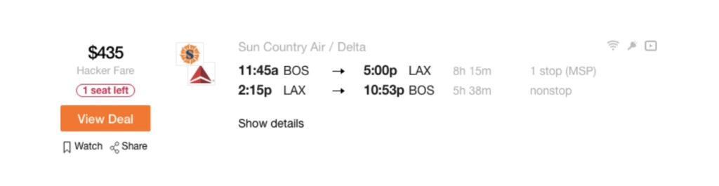 a flight booking screen displaying a message, 'only 1 seat left at this price,' emphasizing the perceived scarcity effect to encourage quick booking.