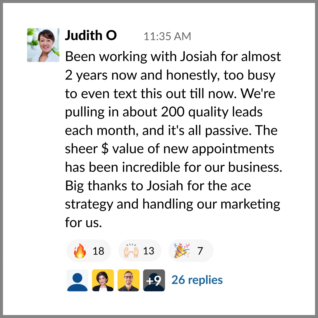 Testimonial from Judith O