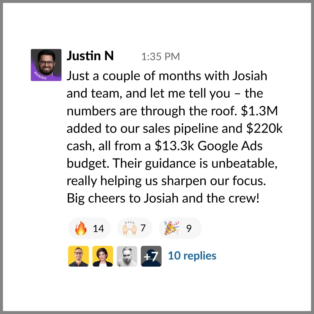 Testimonial from Justin N