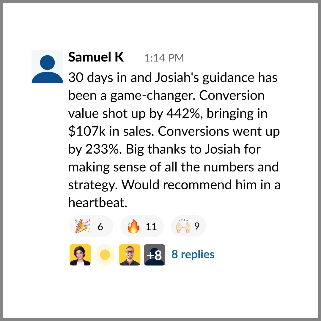 Testimonial from Samuel K